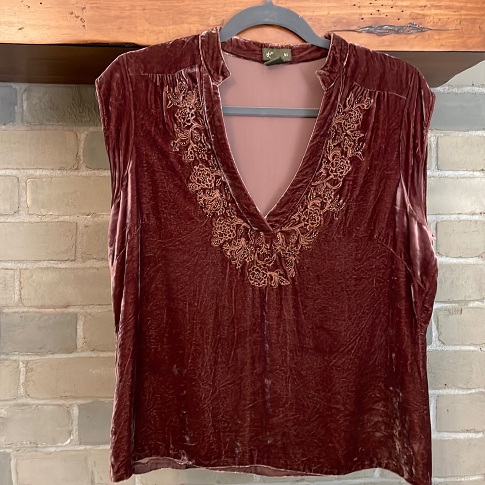 Beautifully beaded velvet top